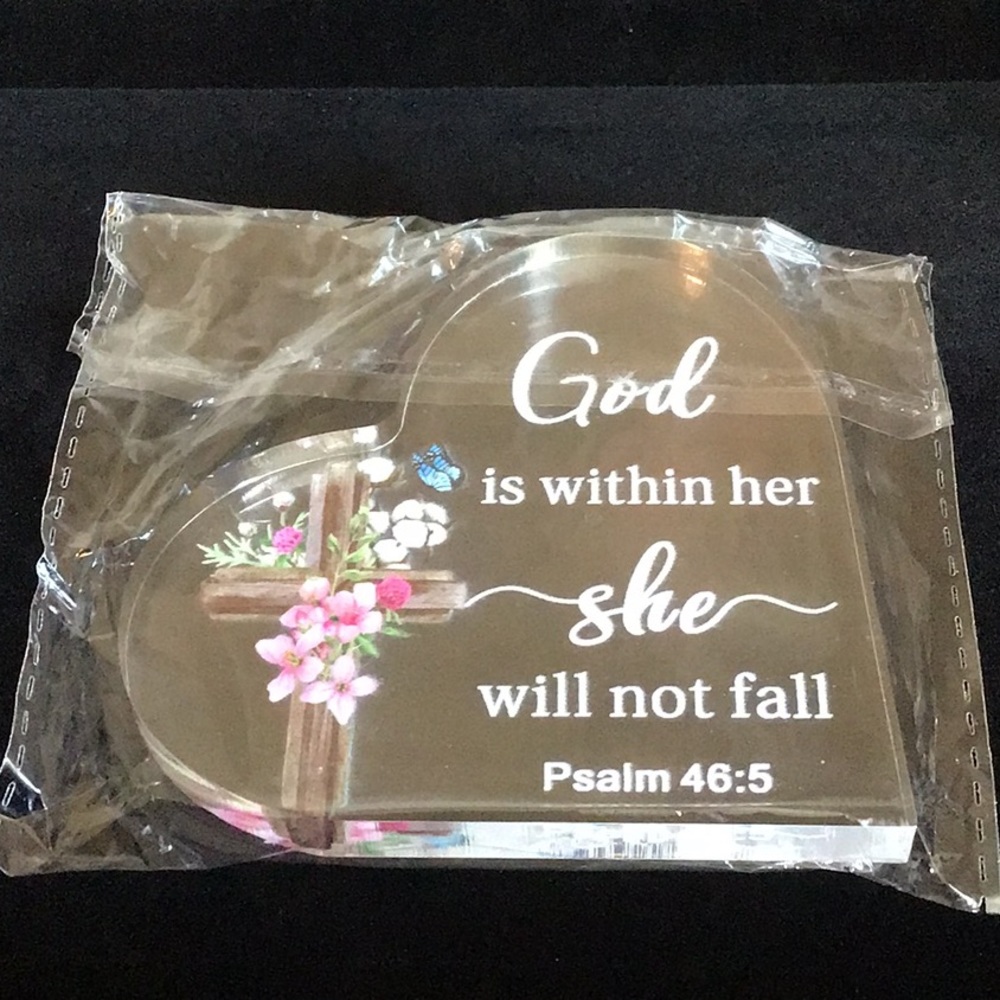 Heart Shaped Scripture Acrylic New Approximate Measurements 4 x 4 x 0.5 …